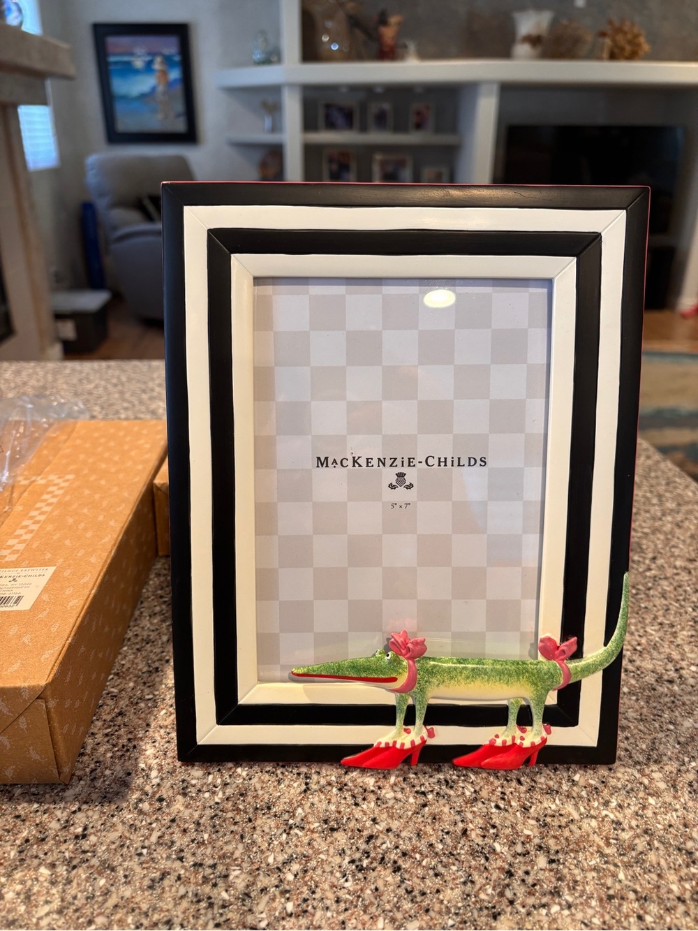 NEW MacKenzie-Childs Patience Brewster Gloria Alligator 5"x7" Frame New in Box
